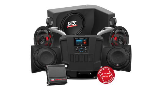 Four Speaker, Dual Amplifier, And Single Subwoofer Polaris Ranger Audio System