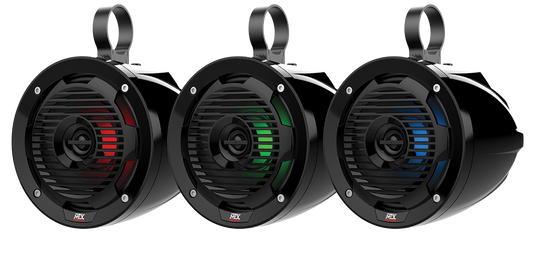 Mud65pl 6.5" 50w Rms 4ω Cage Mount Coaxial Speaker Pair With Rgb Led