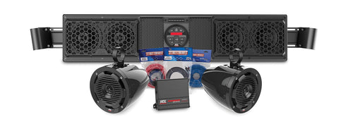 Can-am Maverick Bluetooth Overhead Audio Sound Bar With 2-channel Amplifier And 2 Roll Cage Speaker System