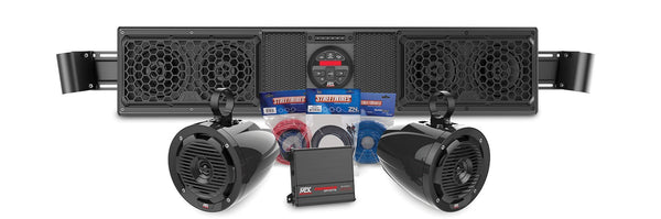 Can-am Maverick Bluetooth Overhead Audio Sound Bar With 2-channel Amplifier And 2 Roll Cage Speaker System