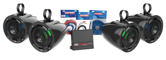 Universal Audio Package With Amplifier And 4 Roll Cage Speakers