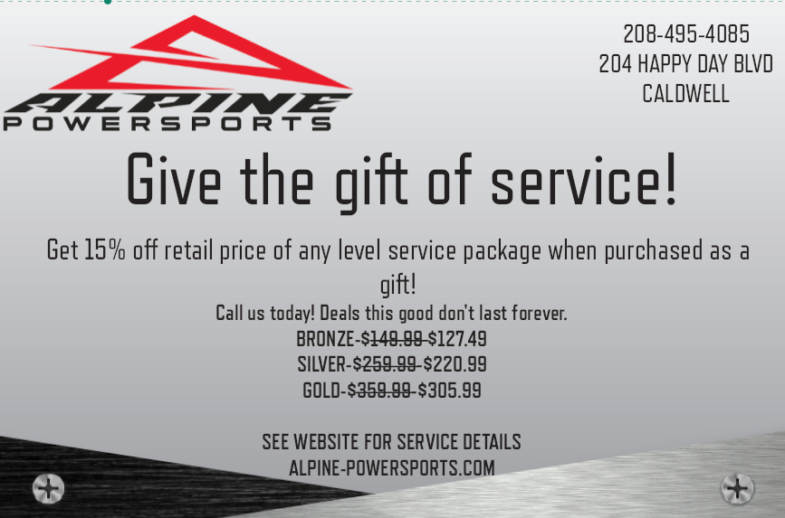 Platinum service 15% off gift certificate