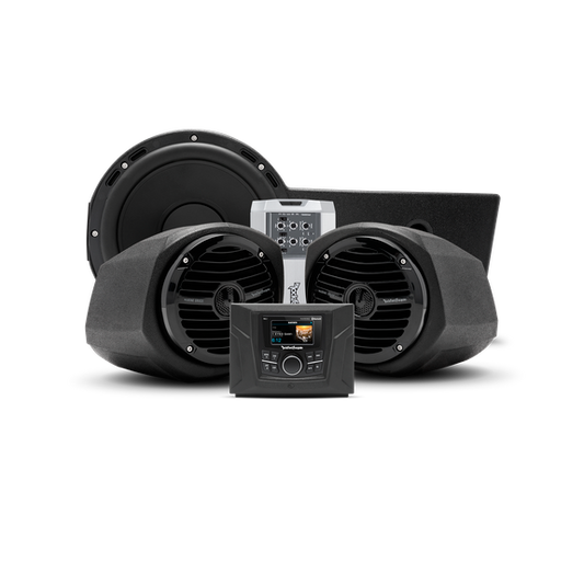 400 watt stereo, front lower speaker, and subwoofer kit for select Polaris GENERAL® models