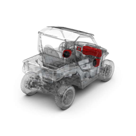 400 watt stereo, front lower speaker, and subwoofer kit for select Polaris GENERAL® models